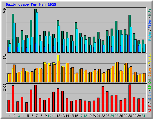 Daily usage for May 2025