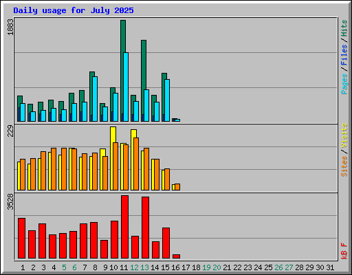 Daily usage for July 2025